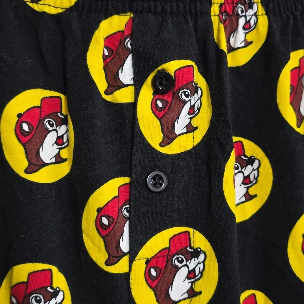 Buc-ees Kids/Boys Boxer/Sleep Shorts ‎ Beavers Button Fly Cotton Sz L READ